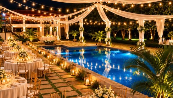 Poolside wedding venue in Hyderabad